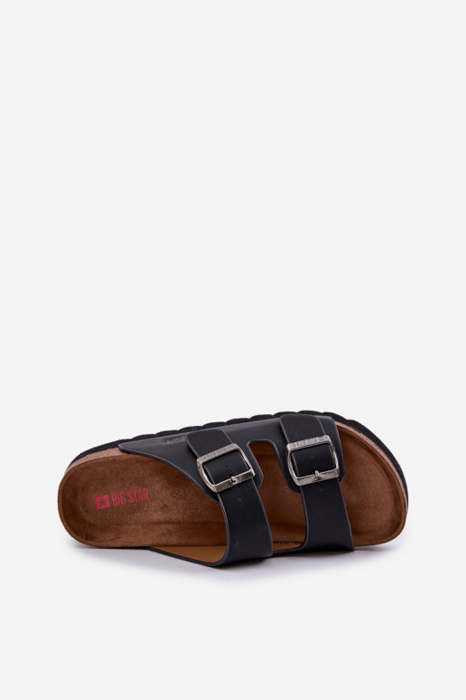 Pantuflas ligeras para hombre con hebillas de eco cuero Big Star NN174531 color negro
