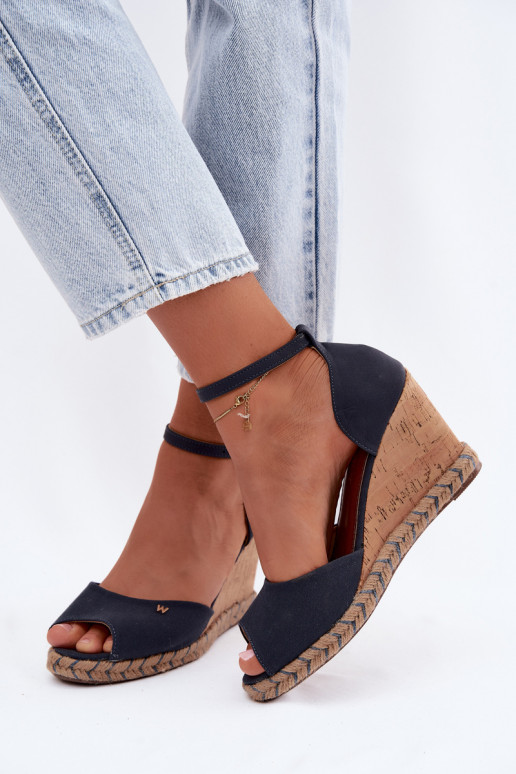 Sandalias de mujer azul oscuro con plataforma Su Braid INrangler 20261086.29Y