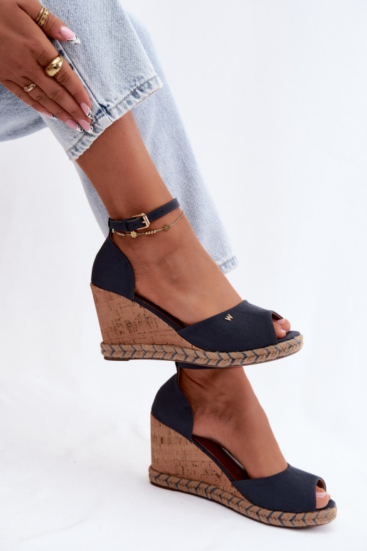 Sandalias de mujer azul oscuro con plataforma Su Braid INrangler 20261086.29Y