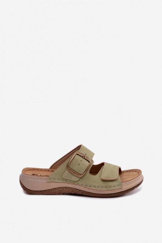 Zapatillas verdes para mujer con hebillas y cierres adhesivos INBLU LL000006