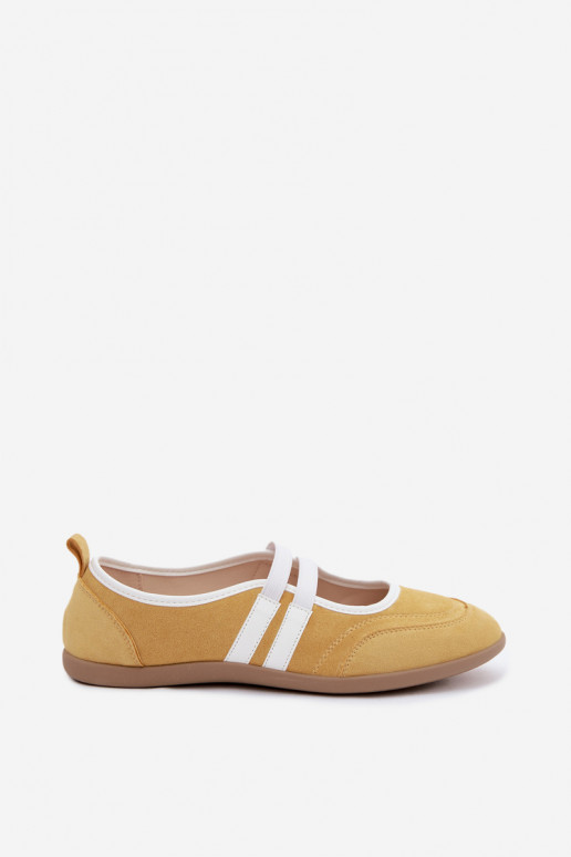 Bailarinas amarillas de estilo deportivo con tiras elásticas Donatella