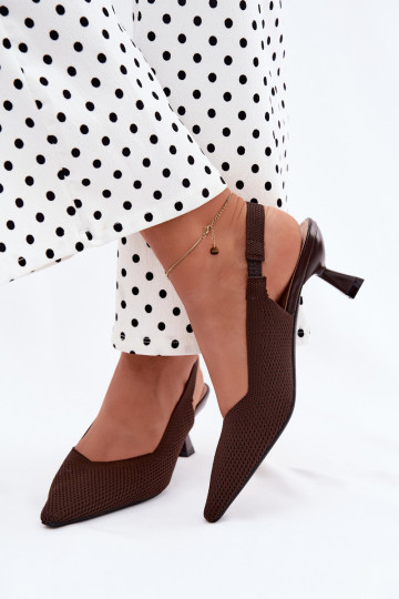 Sandalias de tacón alto de chocolate Typu Klepsydra Purea