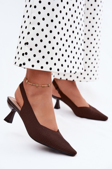 Sandalias de tacón alto de chocolate Typu Klepsydra Purea 2