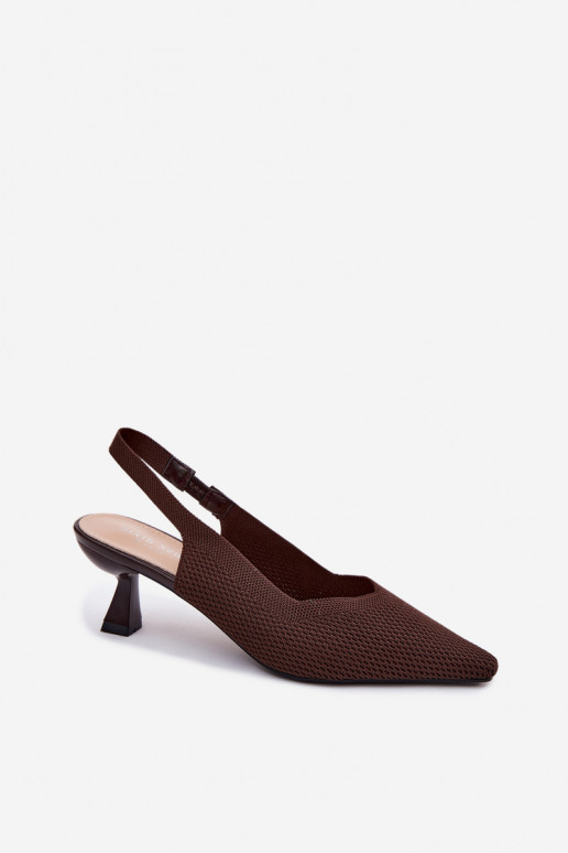 Sandalias de tacón alto de chocolate Typu Klepsydra Purea