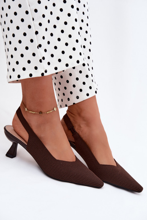 Sandalias de tacón alto de chocolate Typu Klepsydra Purea