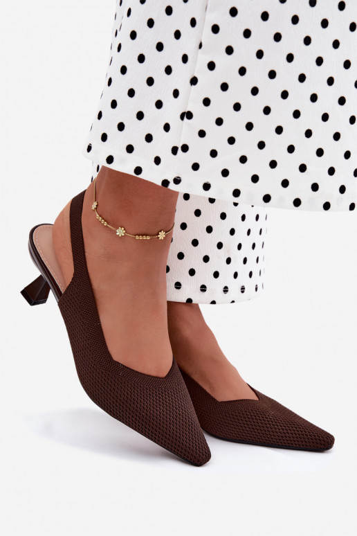 Sandalias de tacón alto de chocolate Typu Klepsydra Purea