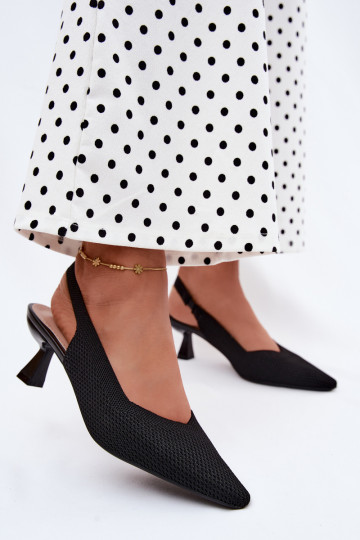 Sandalias de tacón alto negras Typu Klepsydra Purea