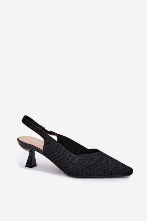 Sandalias de tacón alto negras Typu Klepsydra Purea