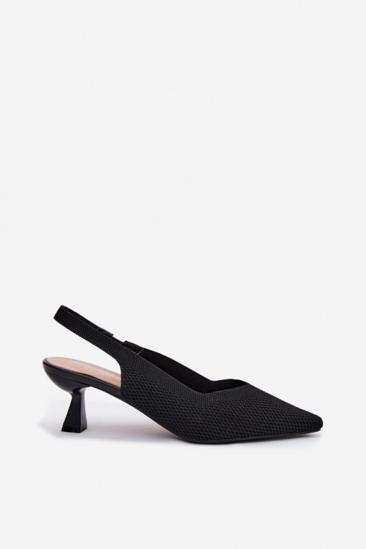 Sandalias de tacón alto negras Typu Klepsydra Purea