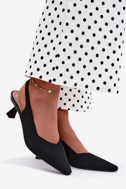 Sandalias de tacón alto negras Typu Klepsydra Purea