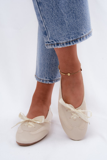 Bailarinas deportivas color marfil con detalles elegantes Peonia 2