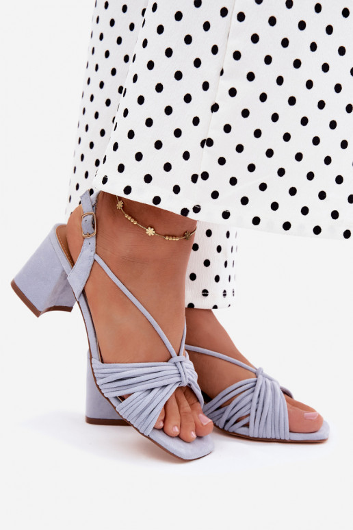 Sandalias de mujer con tirantes y tacones en azul Taffina