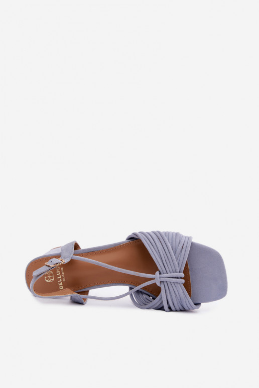 Sandalias de mujer con tirantes y tacones en azul Taffina