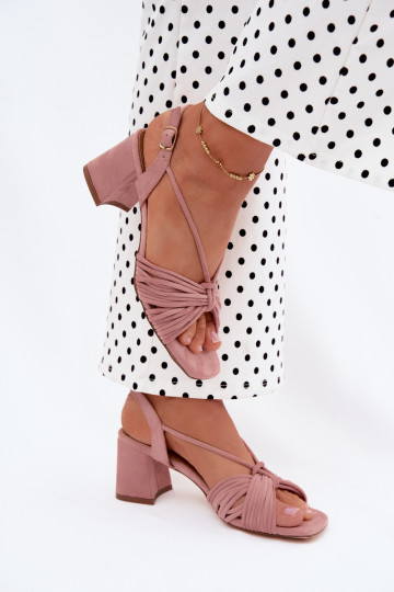 Sandalias de mujer con tiras y tacones en color rosa Taffina
