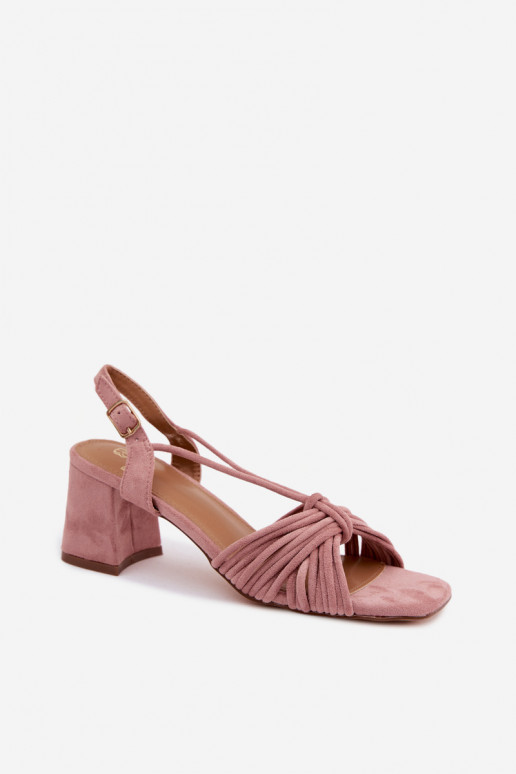 Sandalias de mujer con tiras y tacones en color rosa Taffina