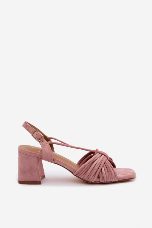 Sandalias de mujer con tiras y tacones en color rosa Taffina