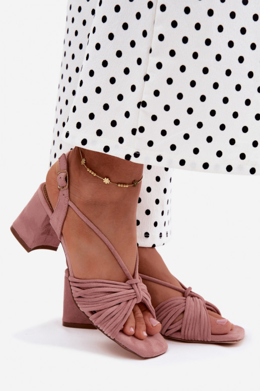 Sandalias de mujer con tiras y tacones en color rosa Taffina