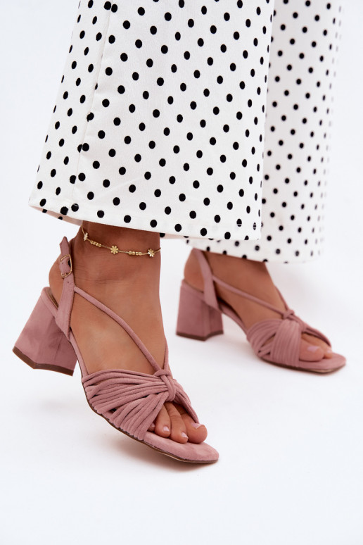 Sandalias de mujer con tiras y tacones en color rosa Taffina