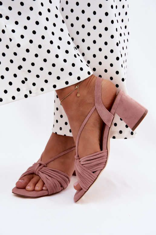 Sandalias de mujer con tiras y tacones en color rosa Taffina