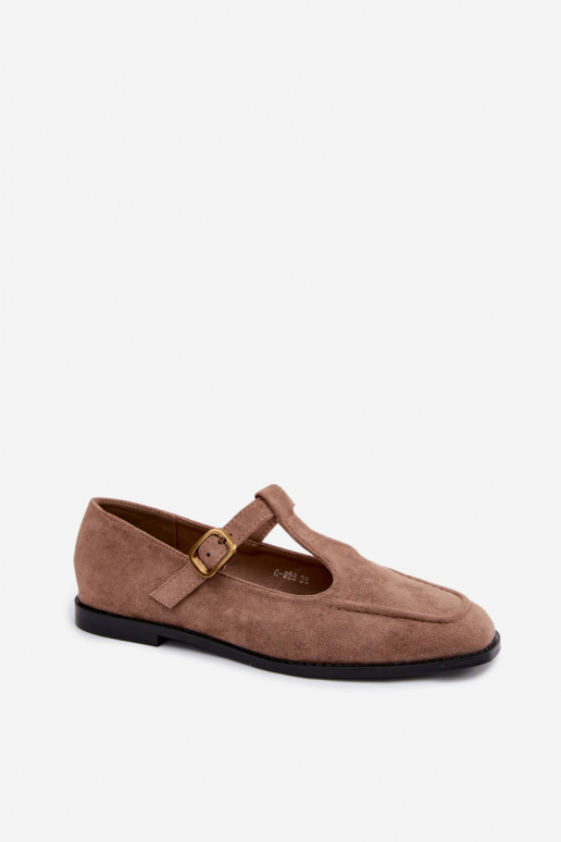 Zapatos de mujer con tiras de ante sintético en color caqui Bonnia