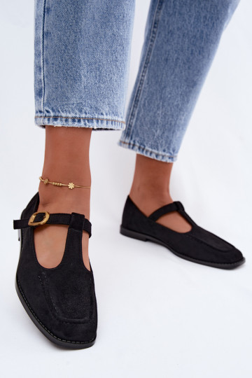 Zapatos negros para mujer con tiras de ante sintético Bonnia 2