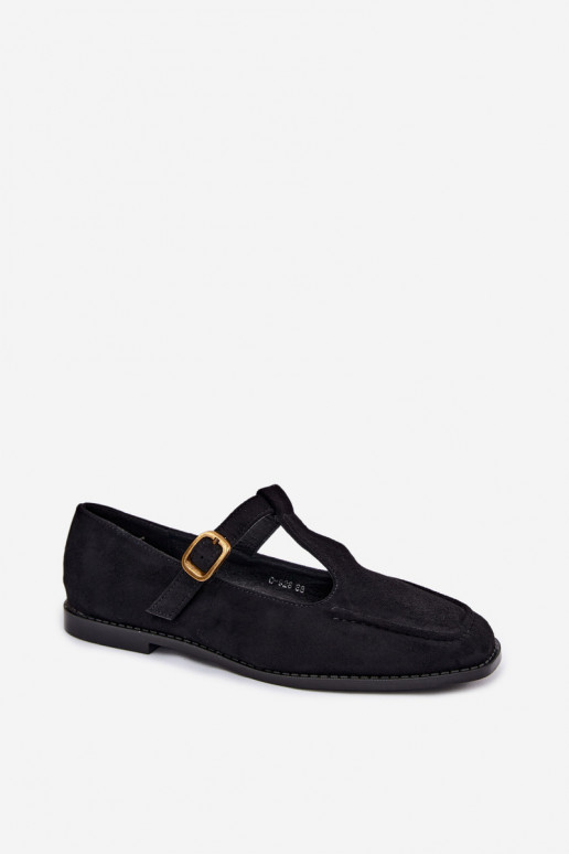 Zapatos negros para mujer con tiras de ante sintético Bonnia