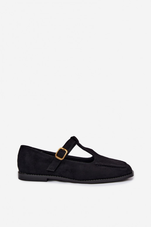 Zapatos negros para mujer con tiras de ante sintético Bonnia