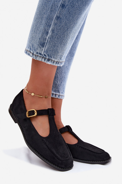 Zapatos negros para mujer con tiras de ante sintético Bonnia