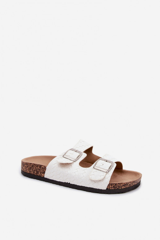 Zapatillas blancas para mujer con hebillas Verbelle
