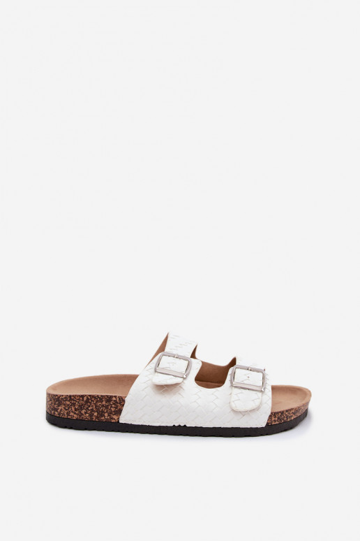 Zapatillas blancas para mujer con hebillas Verbelle