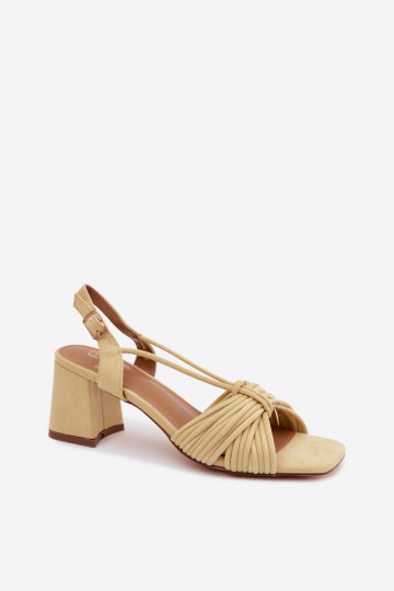 Sandalias de mujer con tirantes y tacones en amarillo Taffina 2