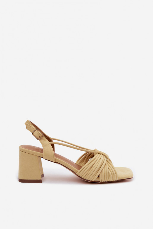 Sandalias de mujer con tirantes y tacones en amarillo Taffina