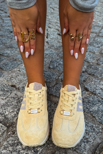 Zapatillas amarillas para mujer Lovey de ante sintético 2