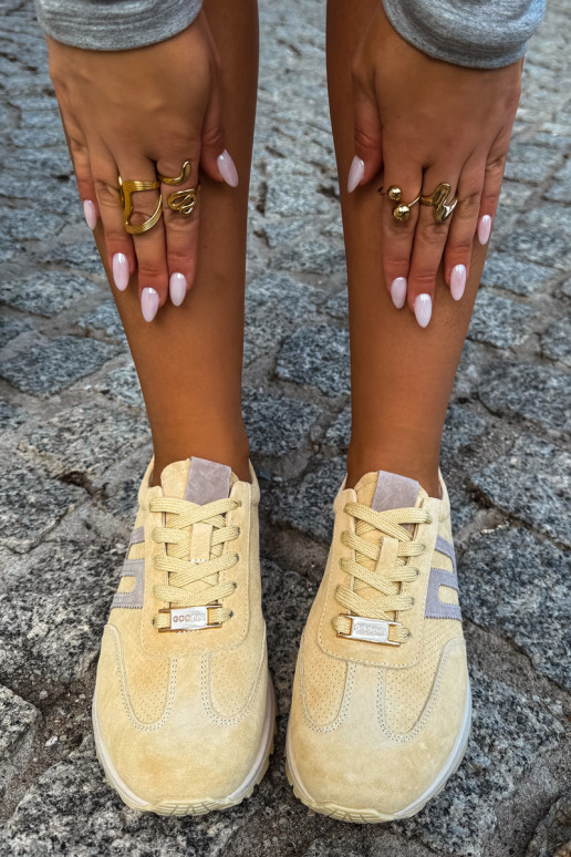 Zapatillas amarillas para mujer Lovey de ante sintético