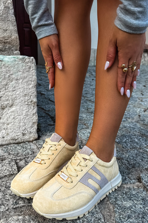 Zapatillas amarillas para mujer Lovey de ante sintético