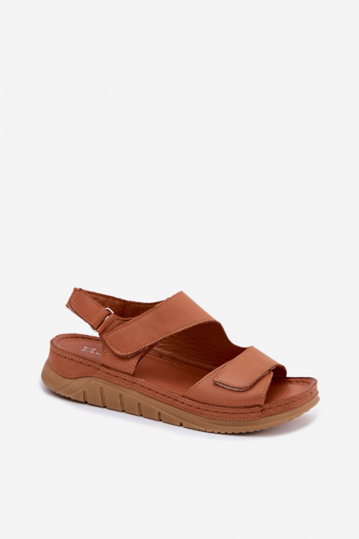 Sandalias marrones para mujer con plataforma y cierres adhesivos