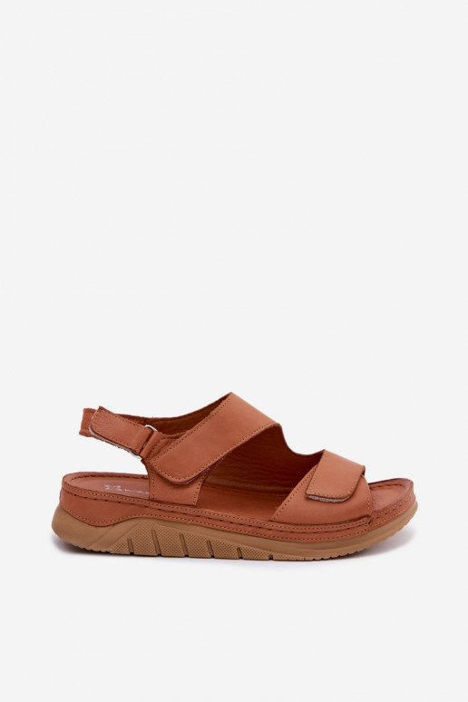Sandalias marrones para mujer con plataforma y cierres adhesivos