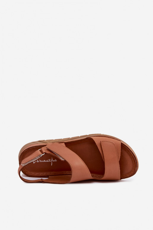 Sandalias marrones para mujer con plataforma y cierres adhesivos