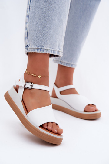 Sandalias blancas para mujer con plataforma
