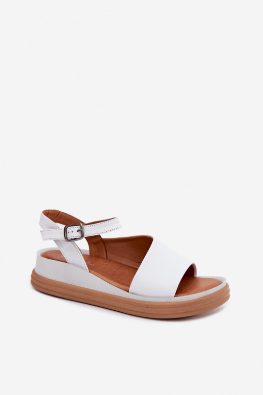 Sandalias blancas para mujer con plataforma