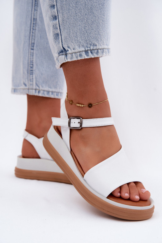 Sandalias blancas para mujer con plataforma