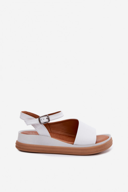 Sandalias blancas para mujer con plataforma