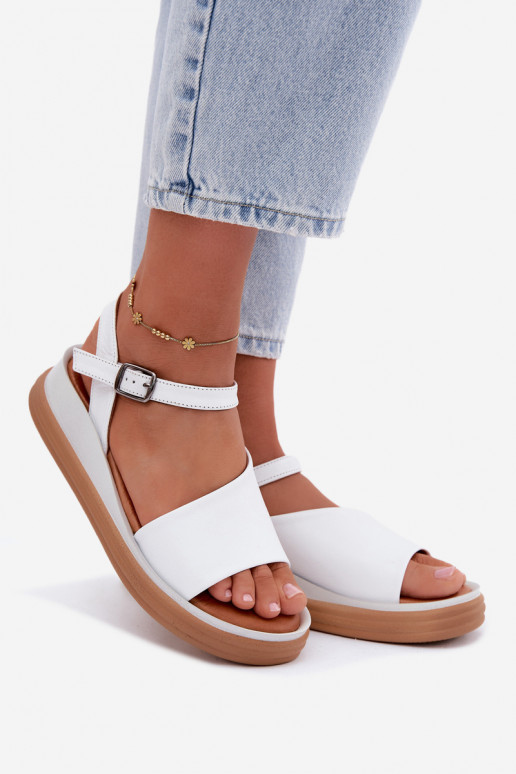 Sandalias blancas para mujer con plataforma