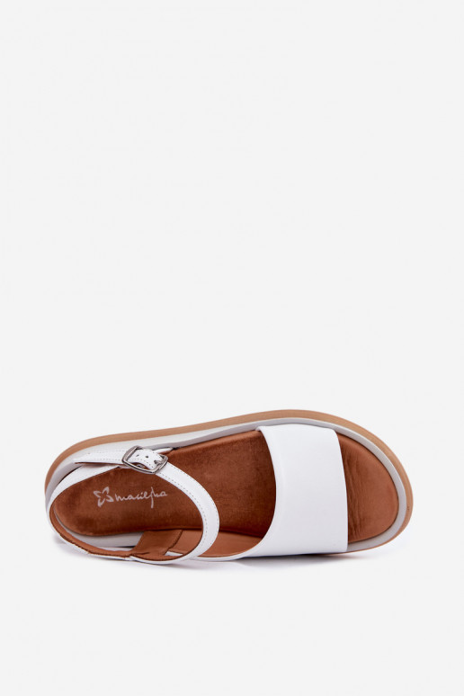 Sandalias blancas para mujer con plataforma