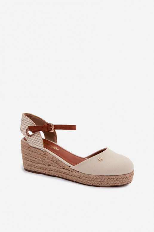 Espadrilles de color arena con plataforma