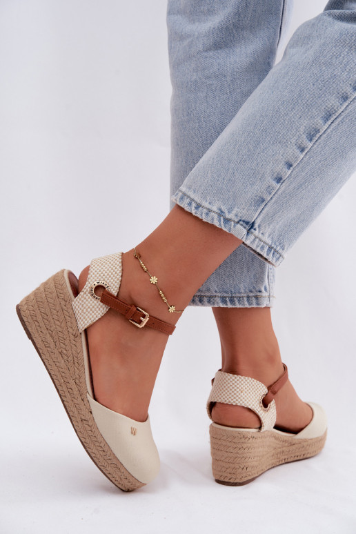 Espadrilles de color arena con plataforma