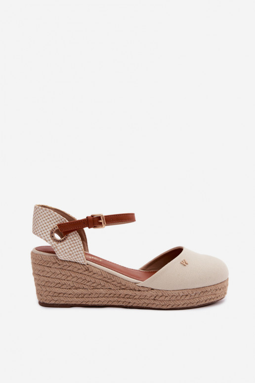 Espadrilles de color arena con plataforma