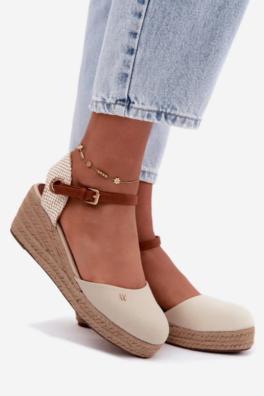 Espadrilles de color arena con plataforma