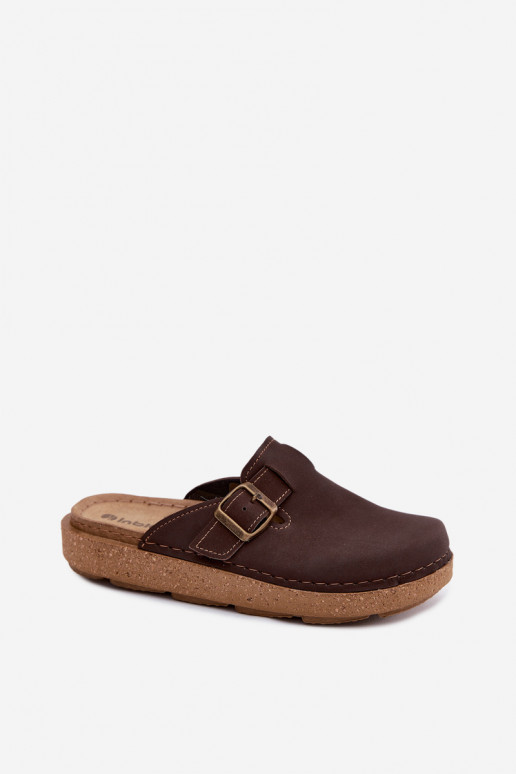 Zapatillas con hebillas Inblu, color chocolate