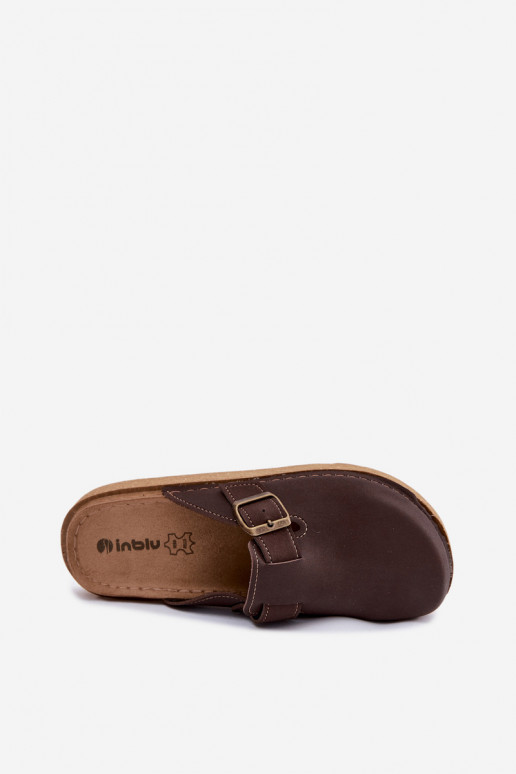 Zapatillas con hebillas Inblu, color chocolate